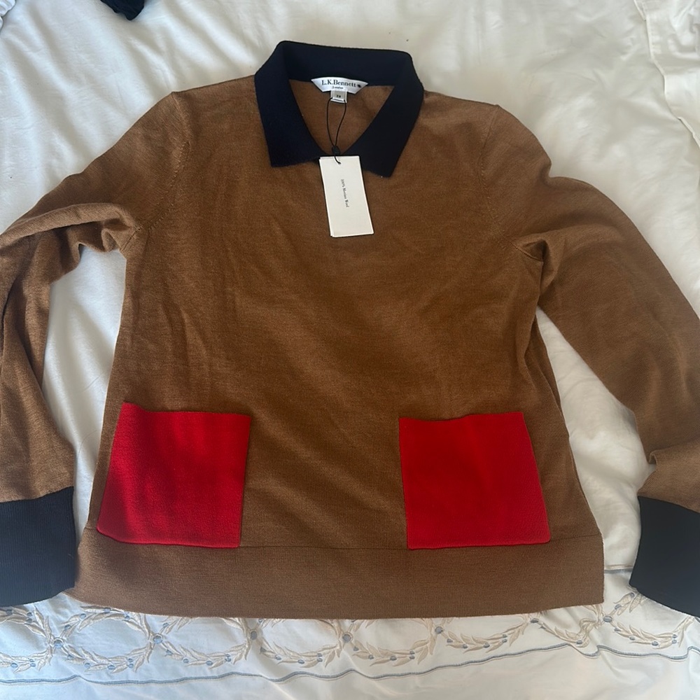 NWT LK Bennett London TK Melanie sweater brand merino woo sweater